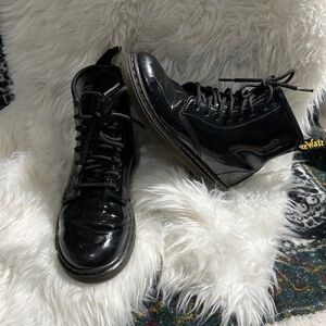 Dr.Martens Air wait youth combat black boot unixes lace up zip Sz 1